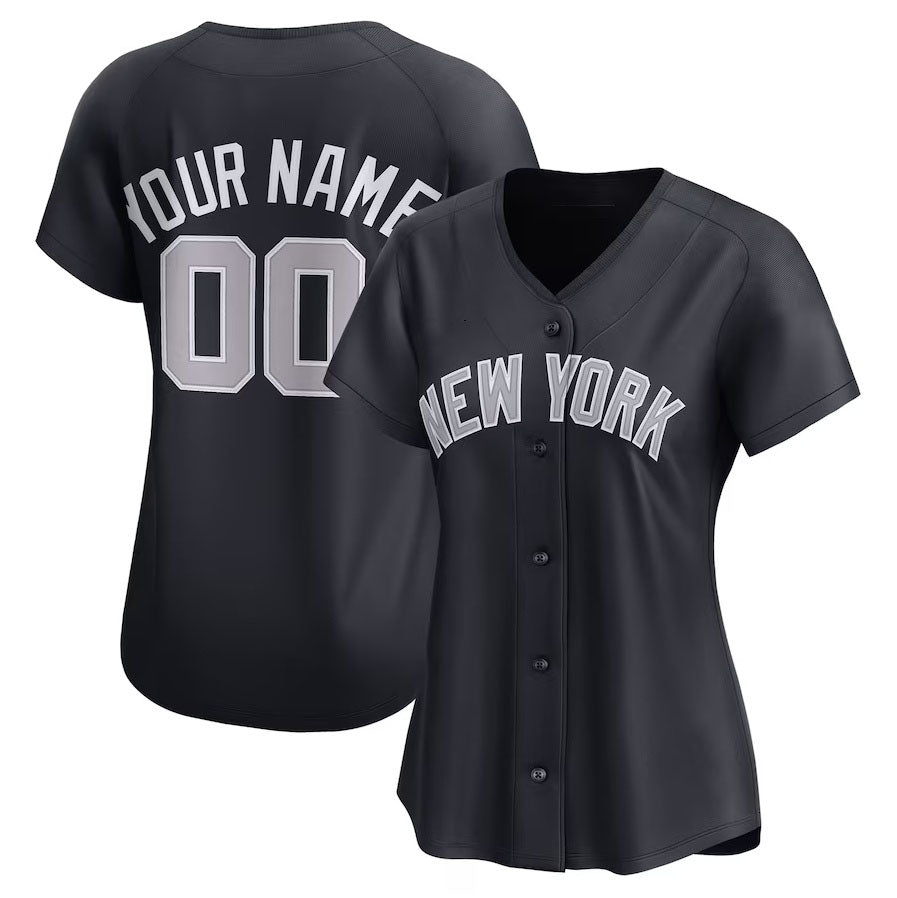 Custom New York Yankees Alternate Limited Jersey Navy Jersey