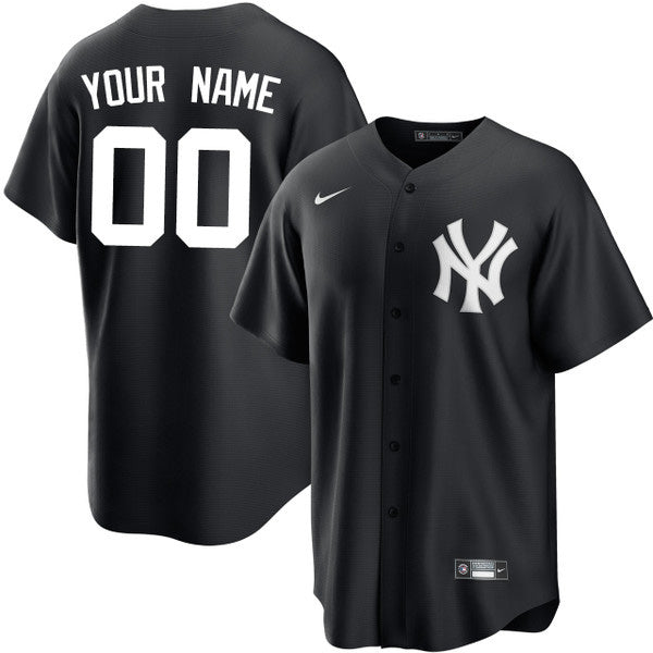 Custom New York Yankees Jersey Black