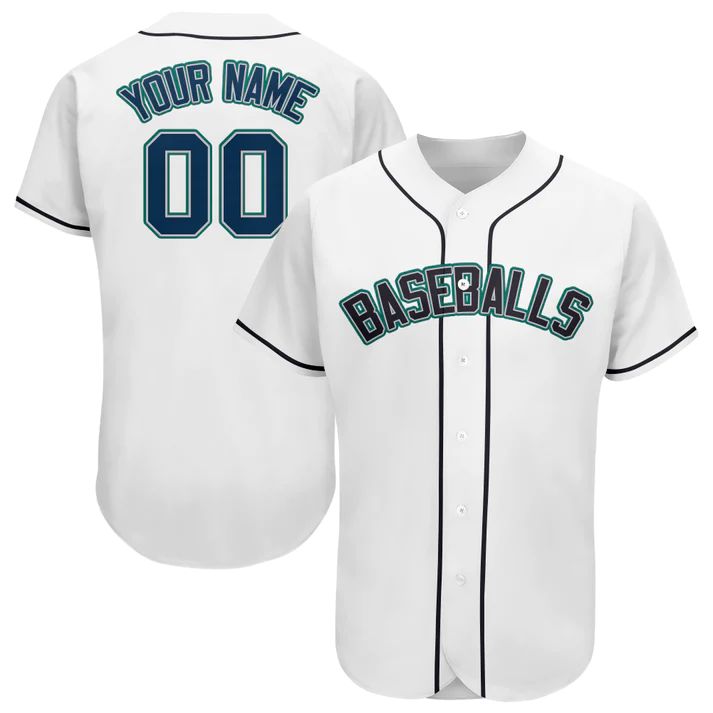 Custom Seattle Mariners Stitched T Shirt Jerseys