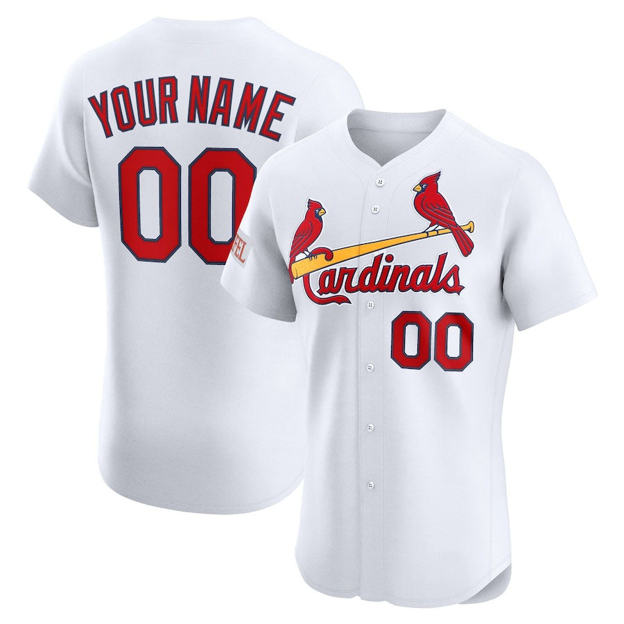 Custom St. Louis Cardinals Home Elite Sponsor Patch Jersey Jersey