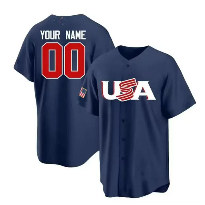 Custom USA 2023 World Classic Replica Jersey Navy Blue Stitches Jerseys