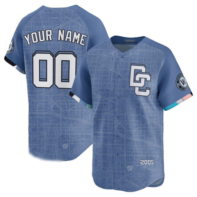 Custom Washington Nationals Blue 2025 City Connect Limited Jersey