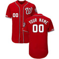 Custom Washington Nationals Majestic Alternate Scarlet Flex Base Jersey