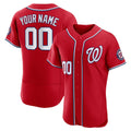 Custom Washington Nationals Scarlet Flex Base Jersey