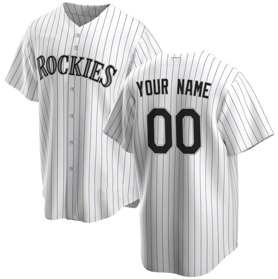Custom Colorado Rockies White Alternate Authentic Custom Jerseys