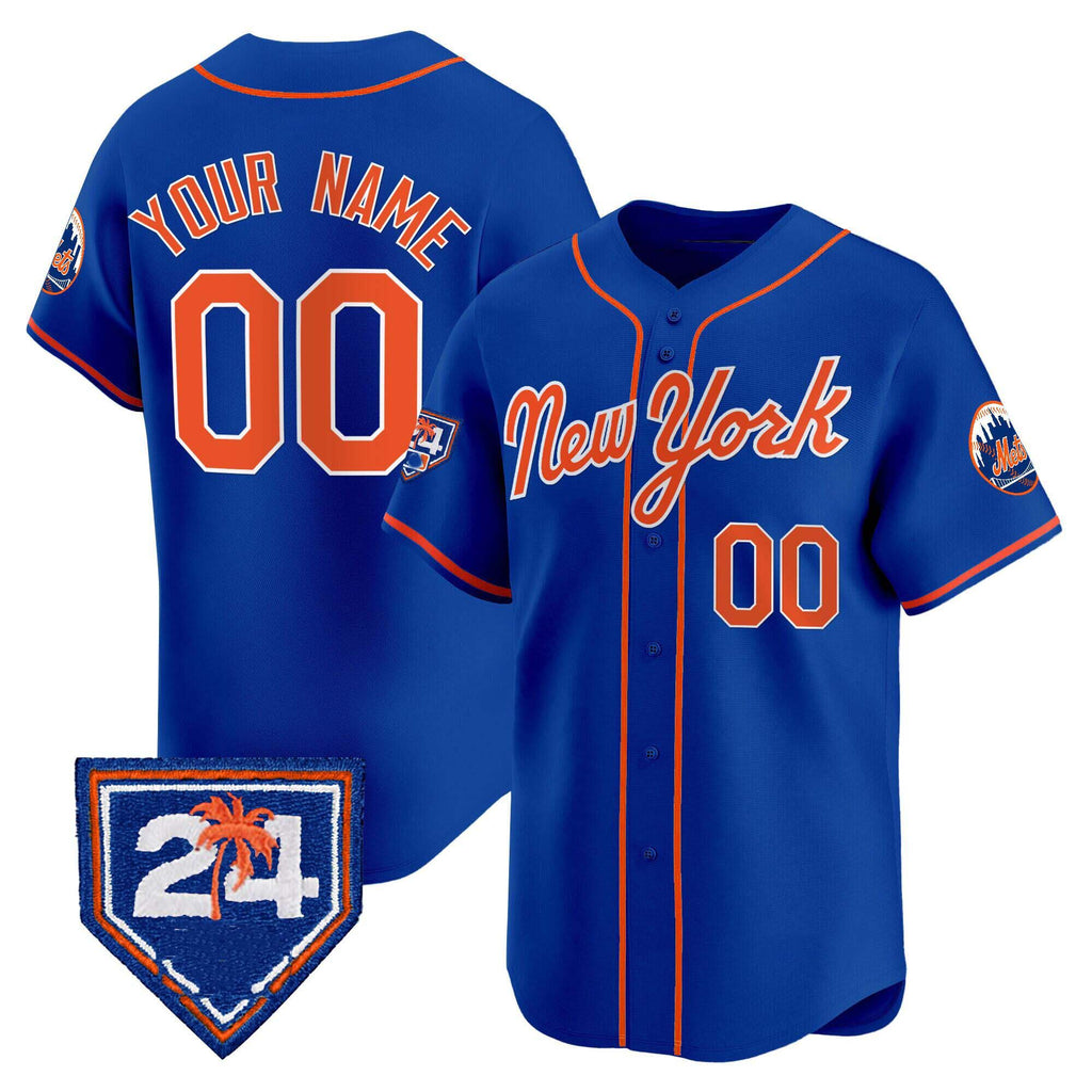 Custom New York Mets Royal 2024 Spring Training Stitched Limited Jersey