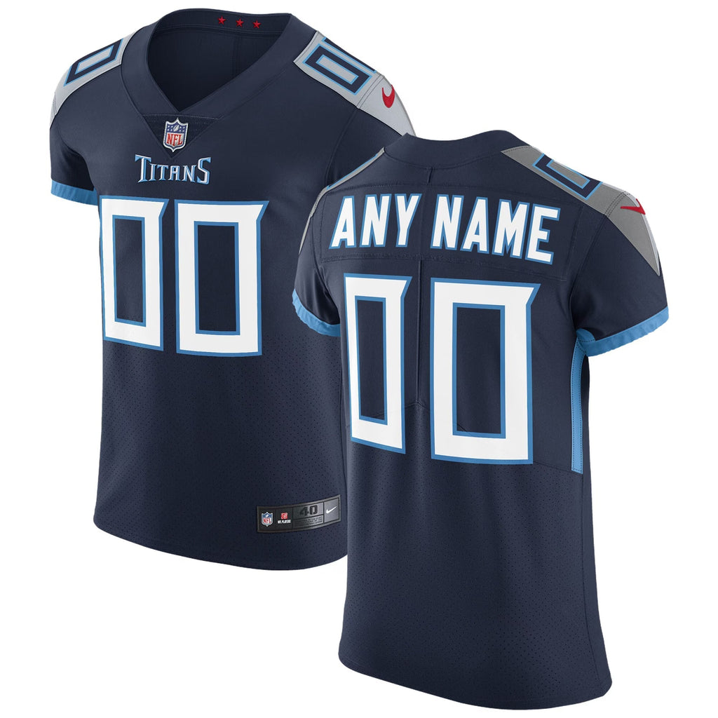Tennessee Titans Navy Stitched Custom Elite Jersey