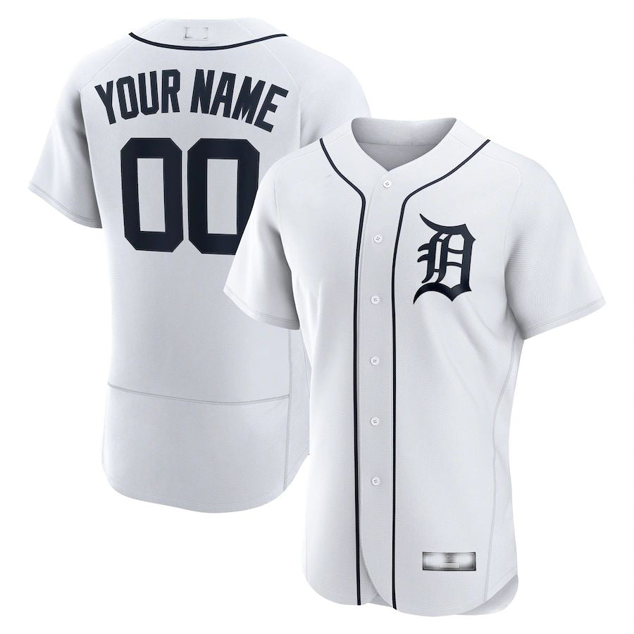 Custom Detroit Tigers White Authentic Custom Jerseys