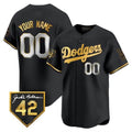 Custom Los Angeles Dodgers 2024 Jackie Robinson Patch Stitched Limited Jersey