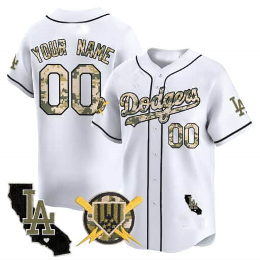 Custom Los Angeles Dodgers Armed Forces Day Stitched Limited Jersey