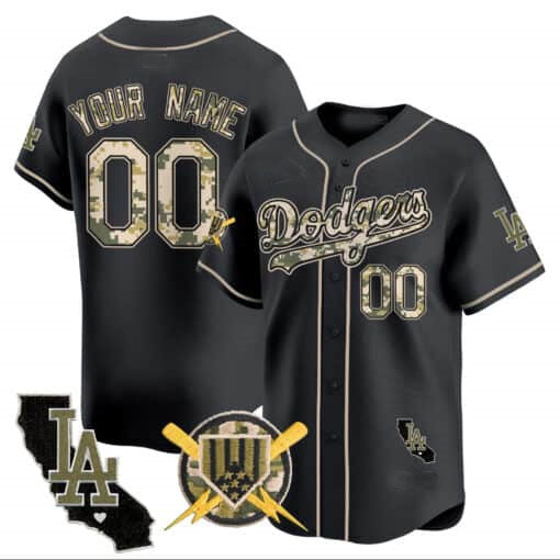Custom Los Angeles Dodgers Armed Forces Day Stitched Limited Jersey