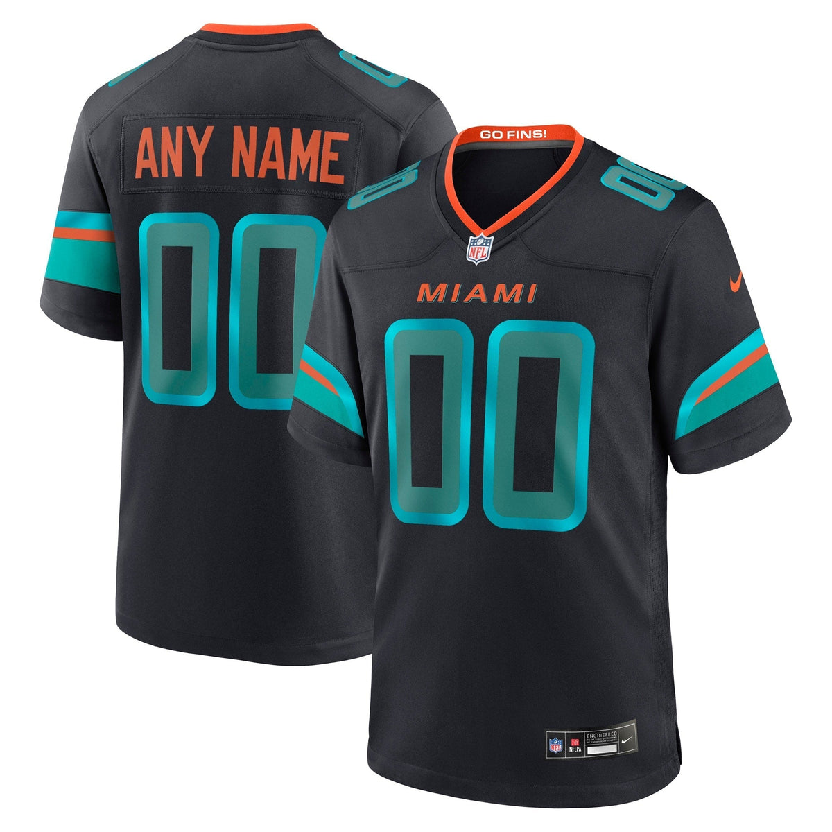 Miami Dolphins Navy 2025 Rivalries Custom Game Jersey