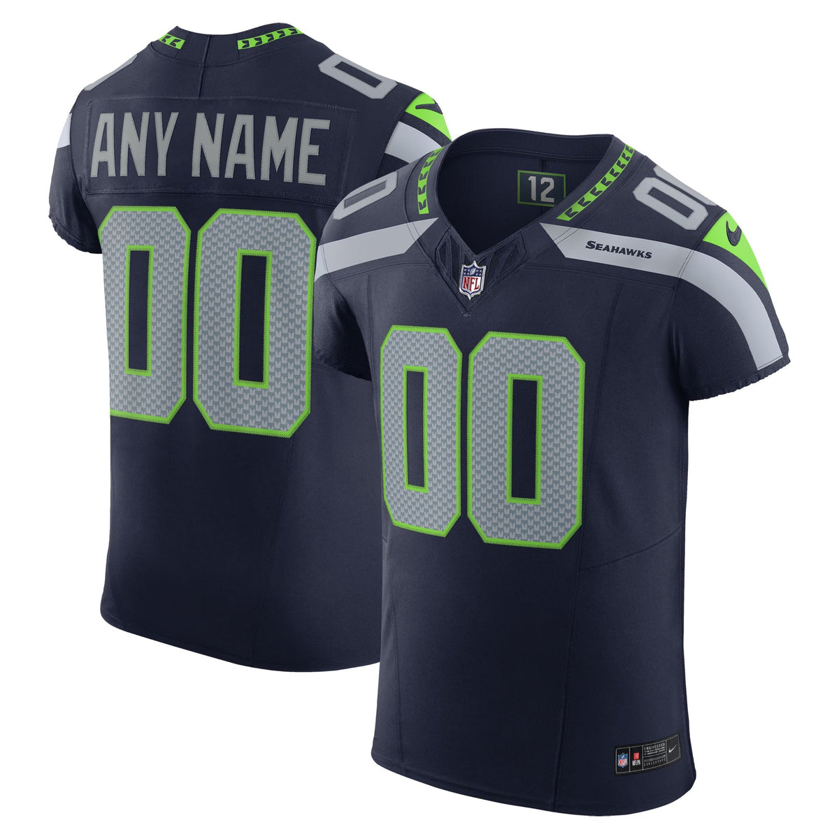 Seattle Seahawks College Navy Stitched Elite Custom Jersey