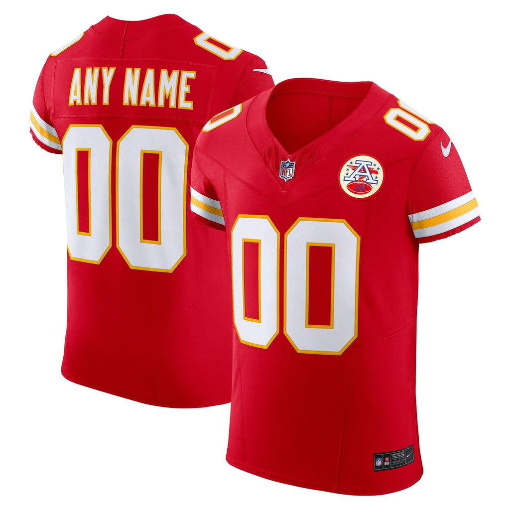 Kansas City Chiefs Red Stitched Elite Custom Jersey