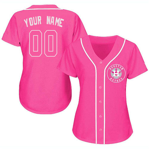 Custom Houston Astros Pink Fashion Stitched Jerseys