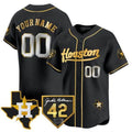 Custom Houston Astros 2024 Jackie Robinson Patch Stitched Limited Jersey