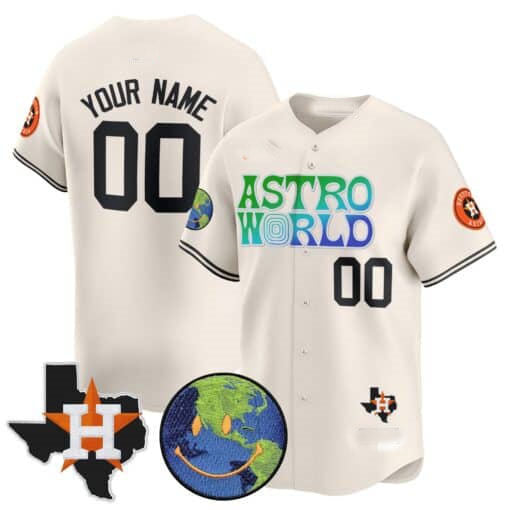 Custom Houston Astros Cactus Jack Astro World Stitched Limited Jersey