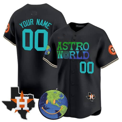 Custom Houston Astros Cactus Jack Astro World Stitched Limited Jersey