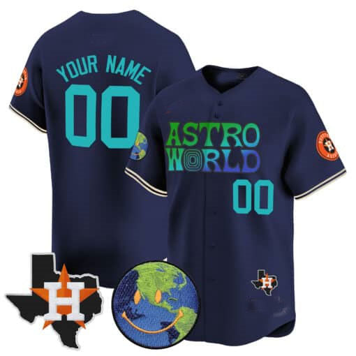 Custom Houston Astros Cactus Jack Astro World Stitched Limited Jersey
