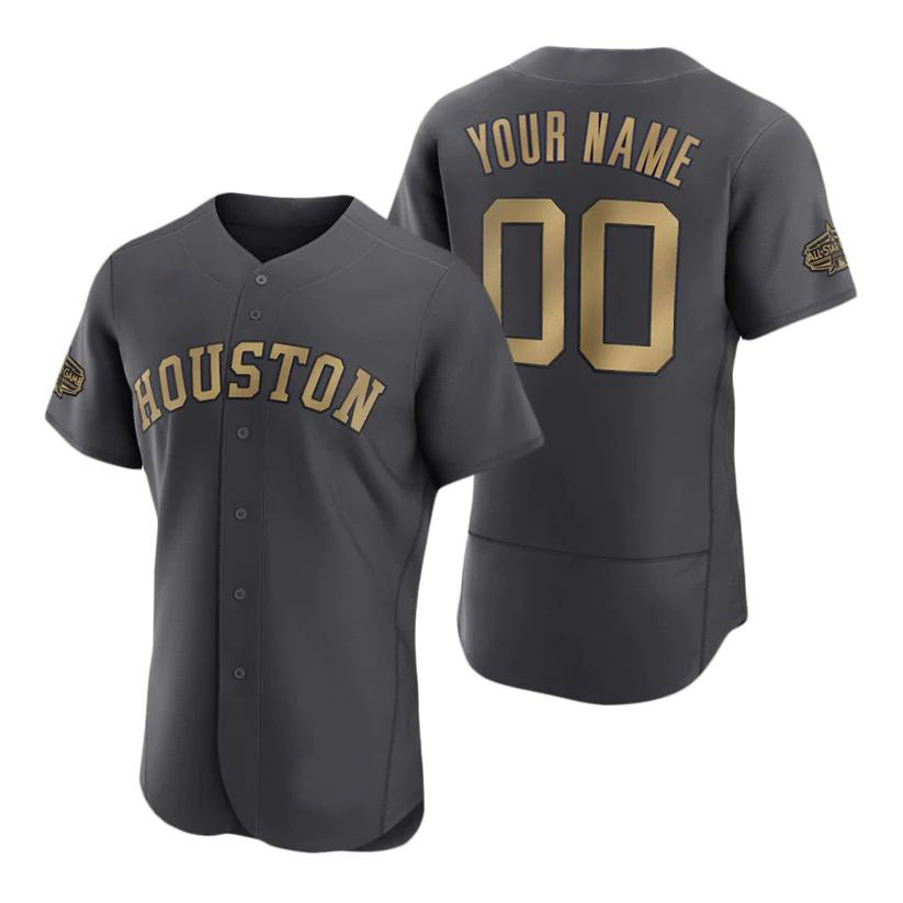 Custom Houston Astros Jerseys Gray 2022 All Star Game Stitched Jerseys Elite