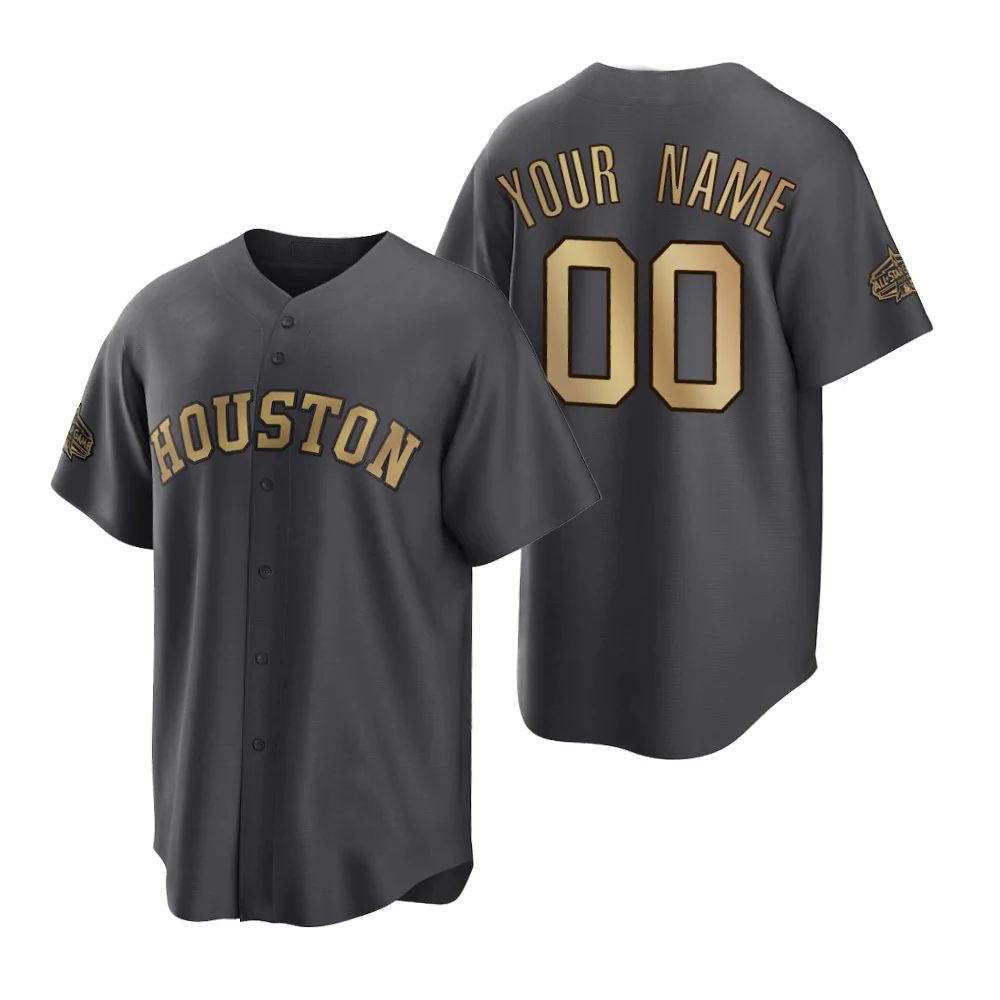 Custom Houston Astros Jerseys Gray 2022 All Star Game Stitched Jerseys