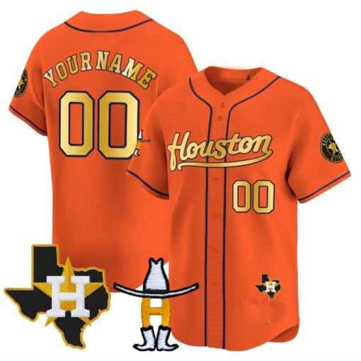 Custom Houston Astros Rodeo Patch Stitched Limited Jersey