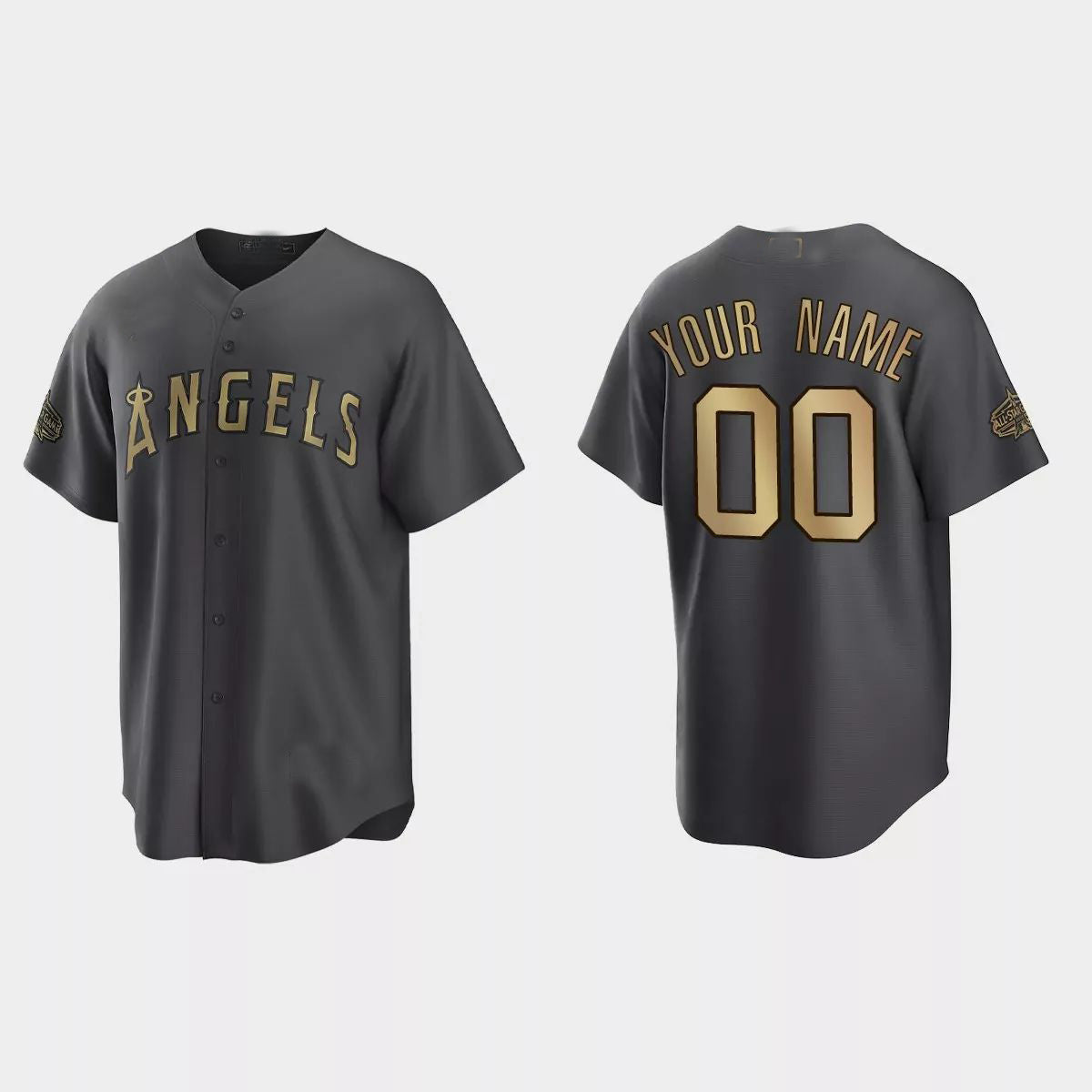 Custom Los Angeles Angels 2022 All-Star Game Replica Jersey Charcoal Jerseys