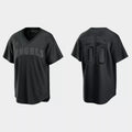 Custom Los Angeles Angels Pitch Black Fashion Replica Black Jerseys