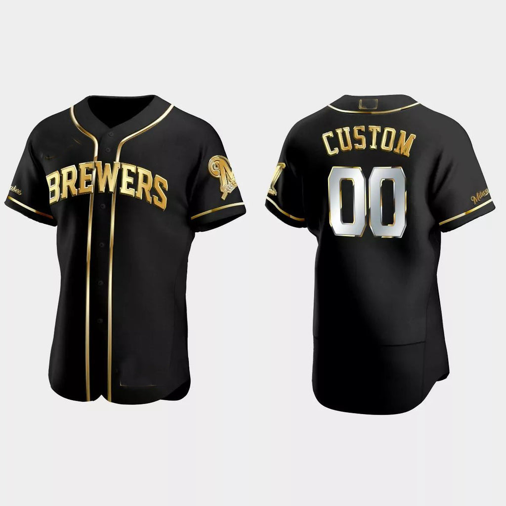 Custom Los Angeles Angels Gold Edition Authentic Black Jerseys