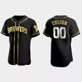 Custom Los Angeles Angels Gold Edition Authentic Black Jerseys