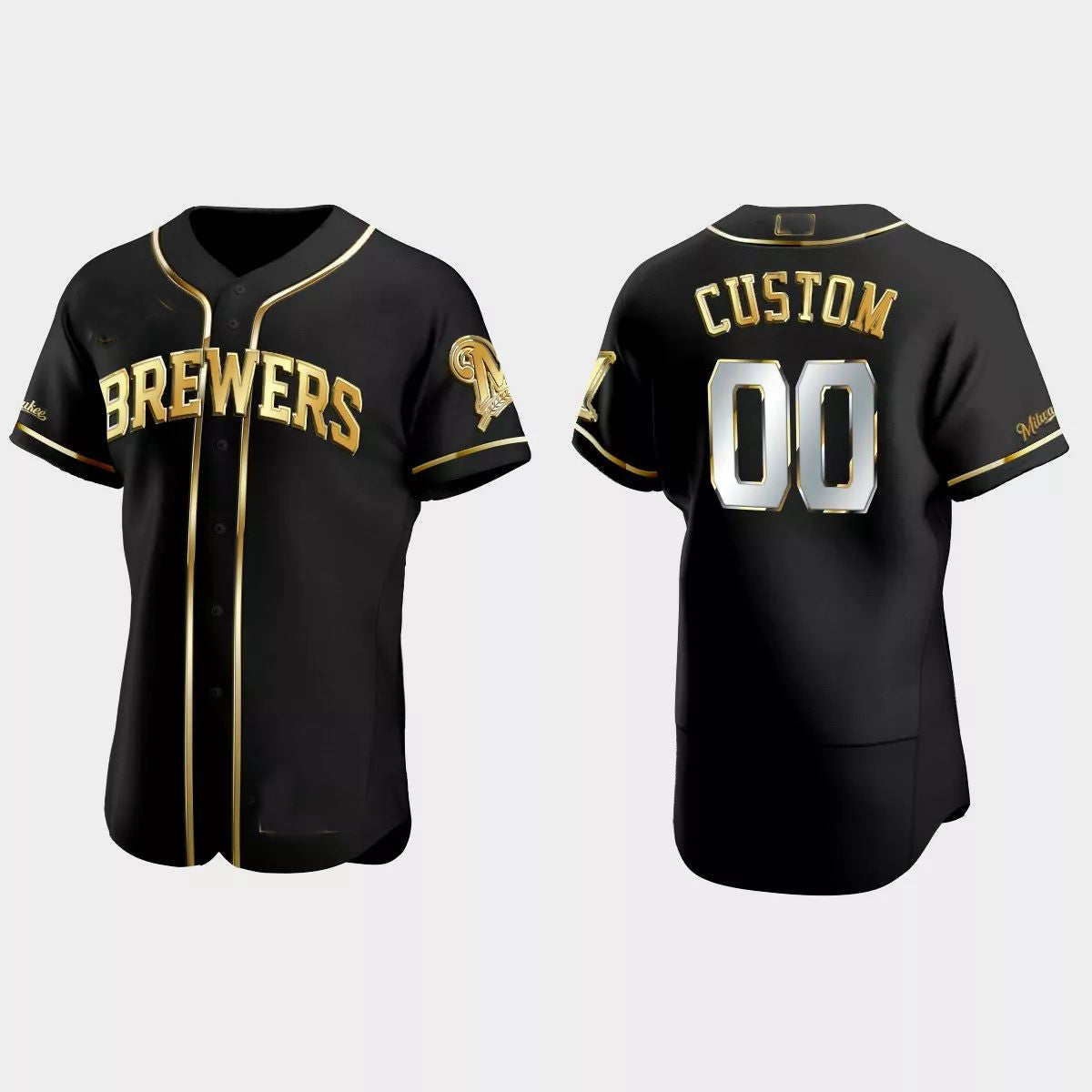 Custom Los Angeles Angels Gold Edition Authentic Black Jerseys