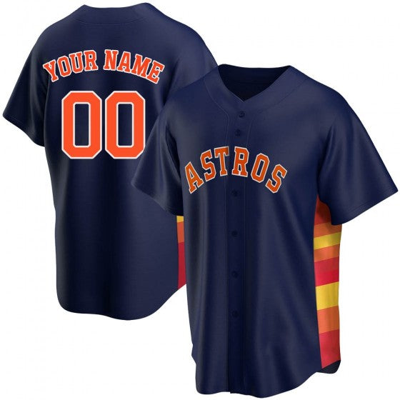 Custom Houston Astros Jerseys Navy Stitched Jerseys