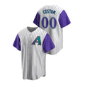 Custom Mens A.Diamondback Alternate Cooperstown Cream Purple Jersey