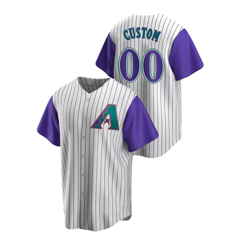 Custom Mens A.Diamondback Alternate Cooperstown Cream Purple Jersey