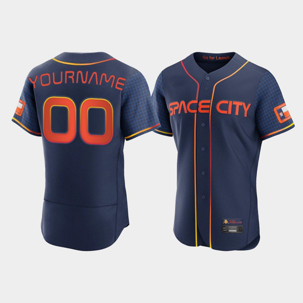 Custom Houston Astros Jerseys New Navy Stitched 2022 Space City Connect Jersey Elite