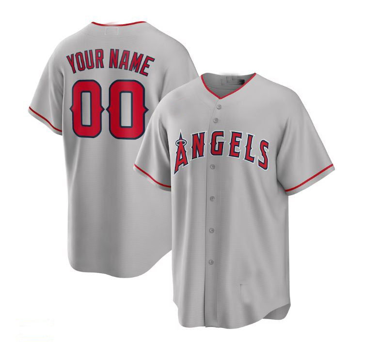 Custom Los Angeles Angels Gray Road Custom Replica Jerseys