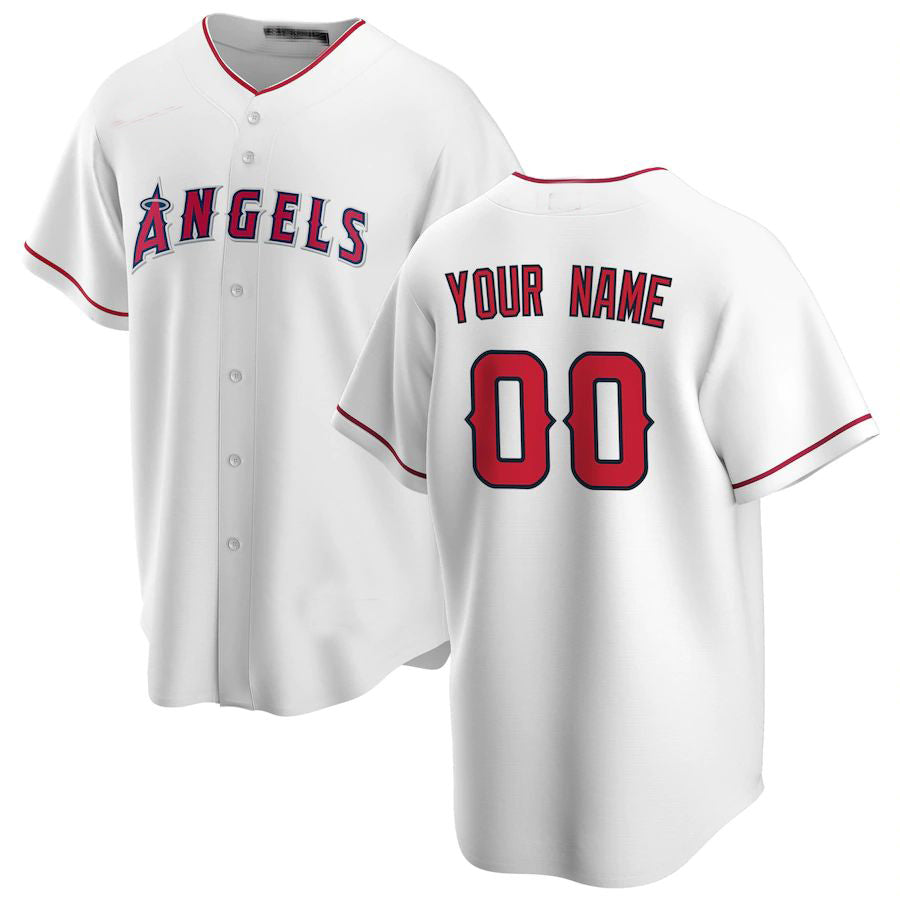 Custom Los Angeles Angels White Home Replica Custom Jerseys