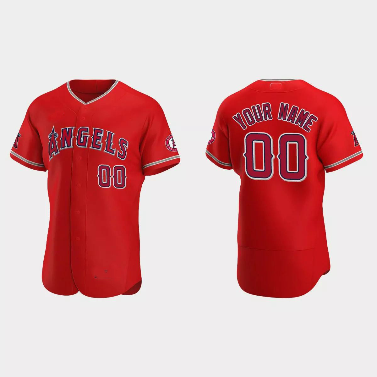 Custom Los Angeles Angels Red Authentic 2020 Alternate Custom Jerseys