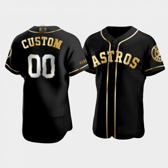 Custom Houston Astros Black Golden Edition Jerseys