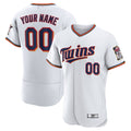 Custom Minnesota Twins White Home Authentic Custom Patch Jerseys
