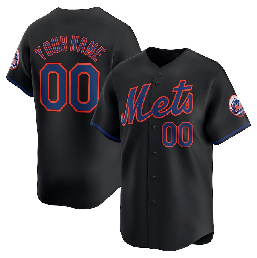 New York Mets Black Alternate Limited Custom Jerseys