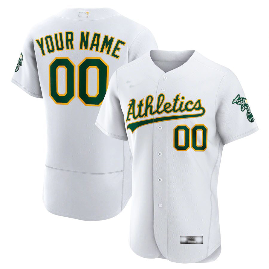 Custom Oakland Athletics White Home Authentic Custom Jerseys