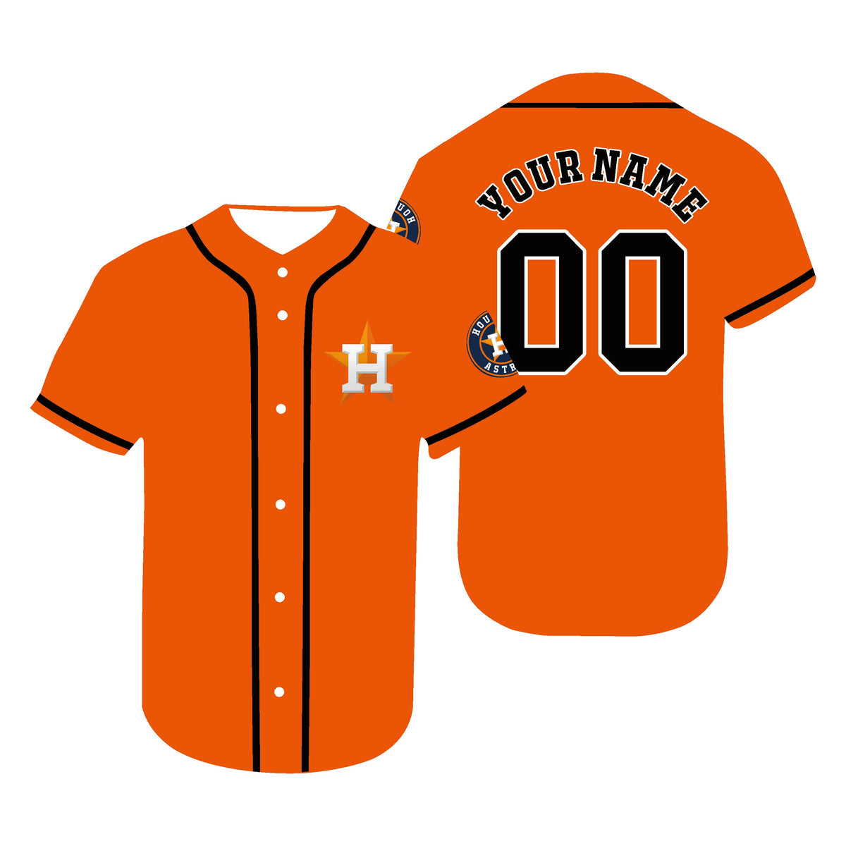 Custom Houston Astros Jerseys Orange Jersey Stitched Letter And Numbers For Men Women Youth