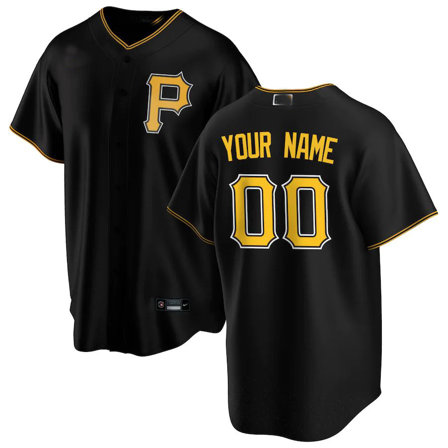 Custom Pittsburgh Pirates Black Alternate Replica Custom Jerseys