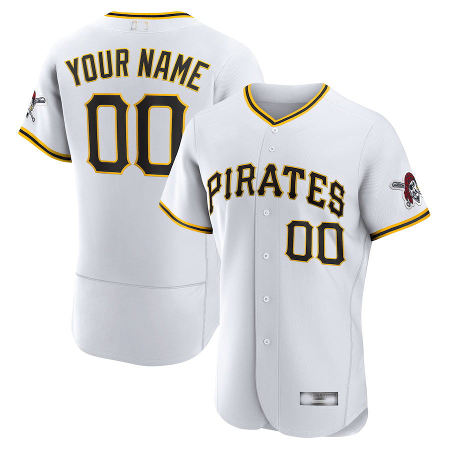 Custom Pittsburgh Pirates White Home Authentic Custom Jerseys