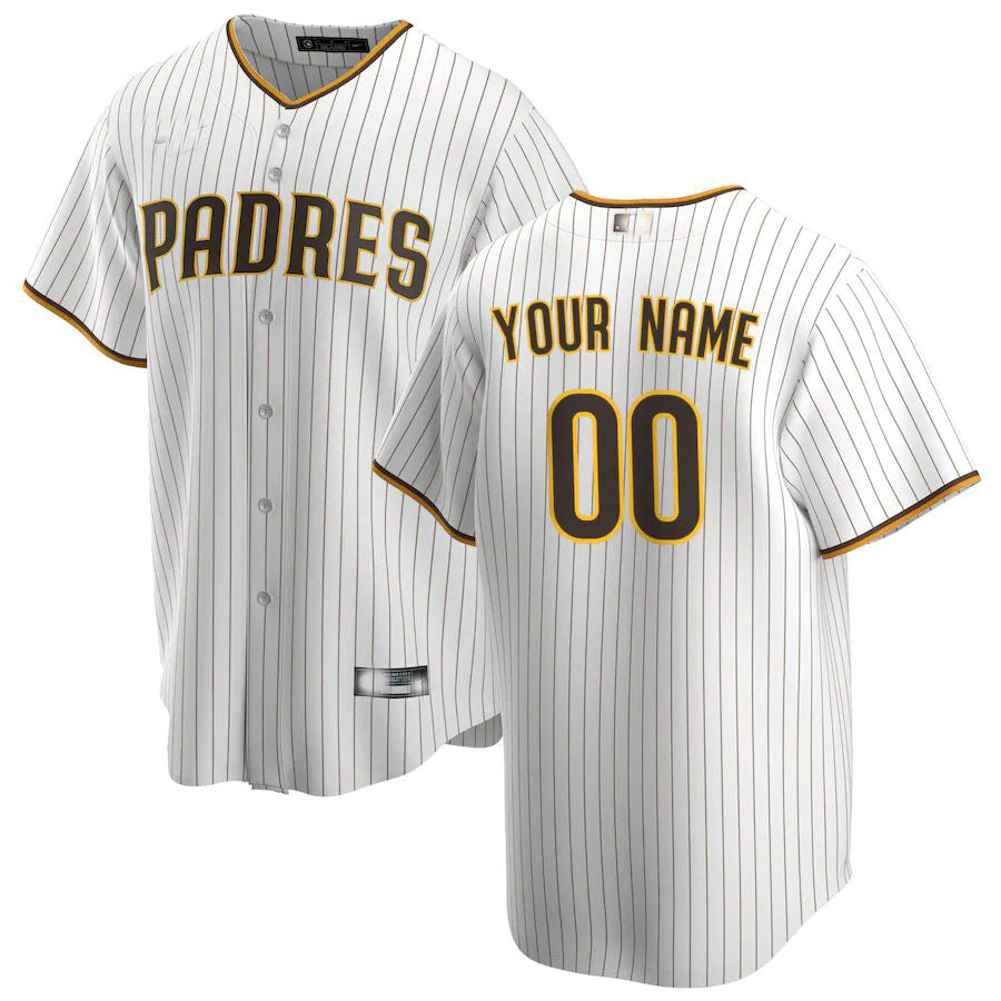 Custom San Diego Padres White Home Replica Custom Jerseys
