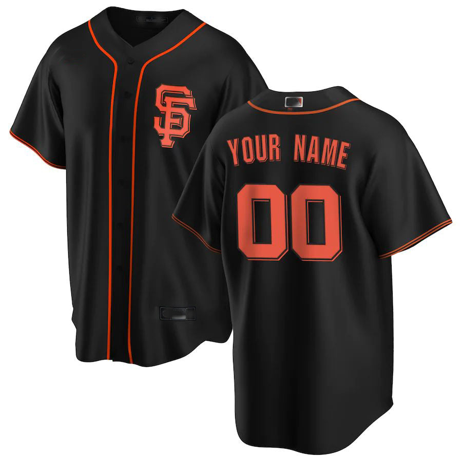 Custom San Francisco Giants Black Alternate Replica Custom Jerseys