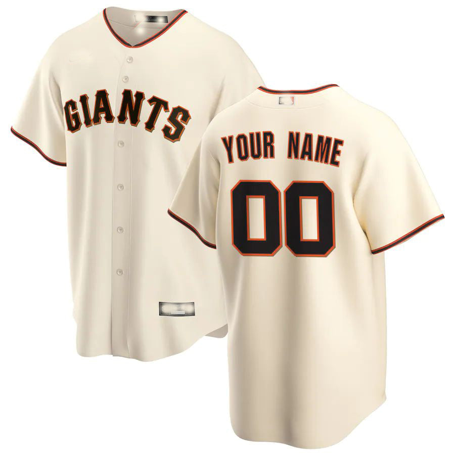 Custom San Francisco Giants Cream Home Replica Custom Jerseys