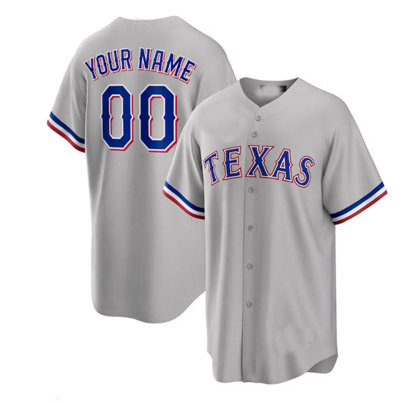 Texas Rangers Gray Road Custom Replica Jerseys