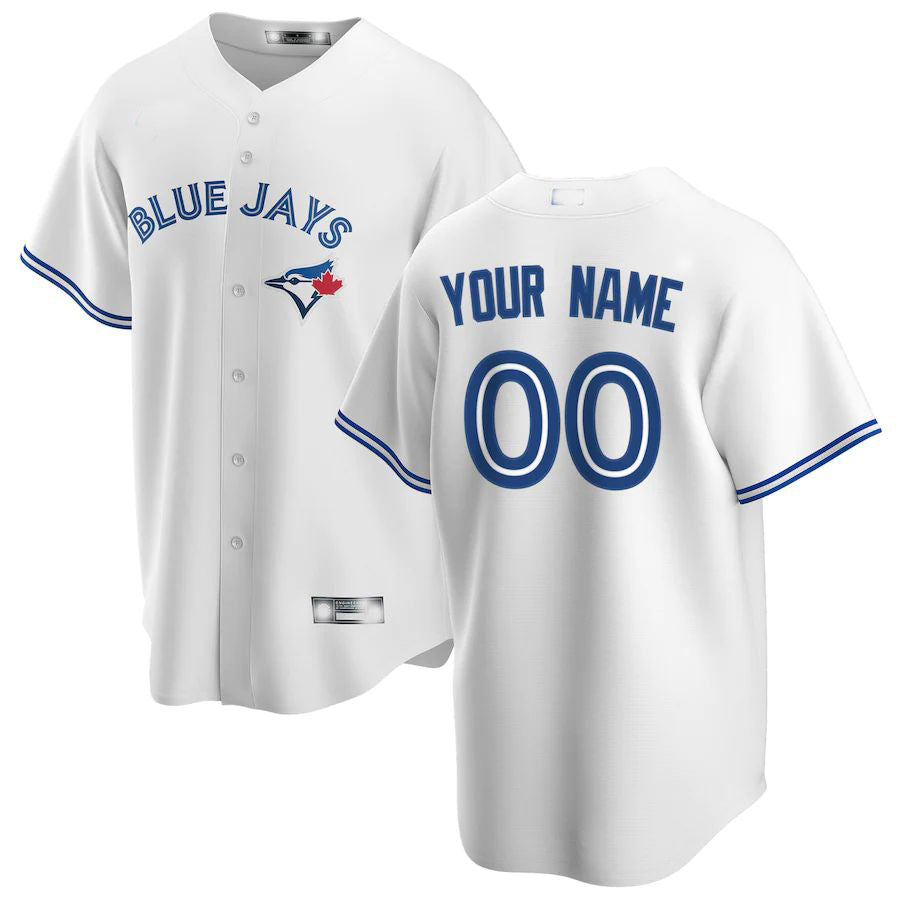 Custom Toronto Blue Jays White Home Replica Custom Jerseys
